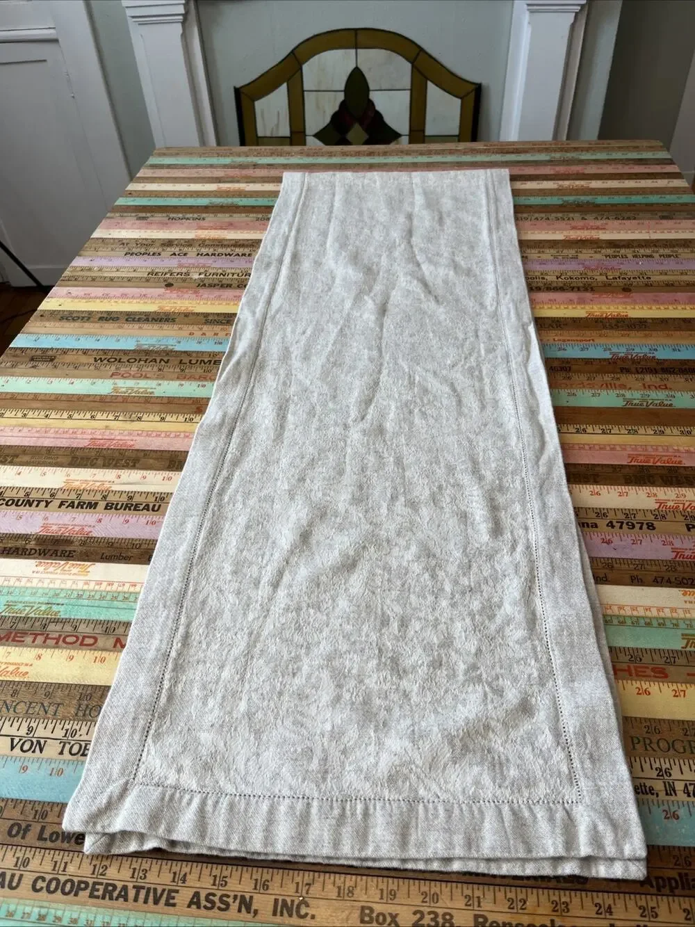 Mi Casa Es Tu Casa Floral Linen Cotton Tablecloth Runner 14 x83 Portugal Classic